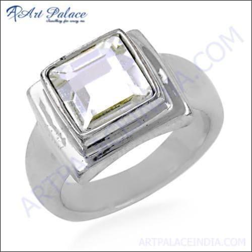 Lastest Luxury Crystal Gemstone Silver Ring