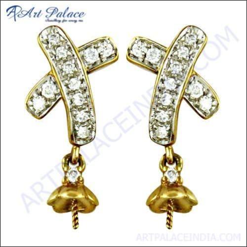Lastest Luxury Cubic Zirconia Gemstone Silver Earrings