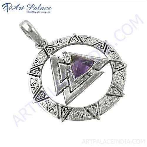 Latest Design Amethyst Silver Pendant