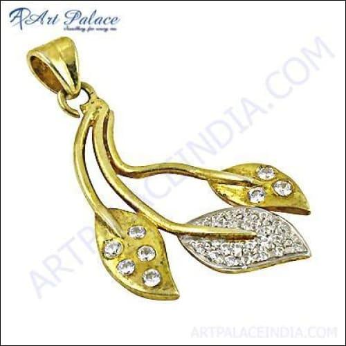 Latest Design In Silver Gold Plated Gemstone Pendant Jewelry