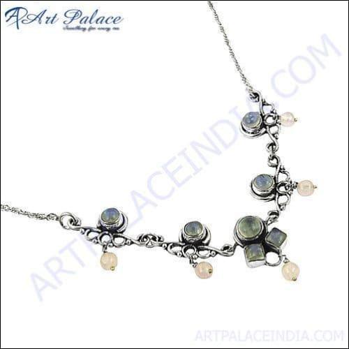 Latest Designer Labradorite Silver Necklace