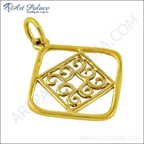 Latest Ethnic Design In Silver Gold Plated Pendant Jewelry, 925 Sterling Silver Jewelry