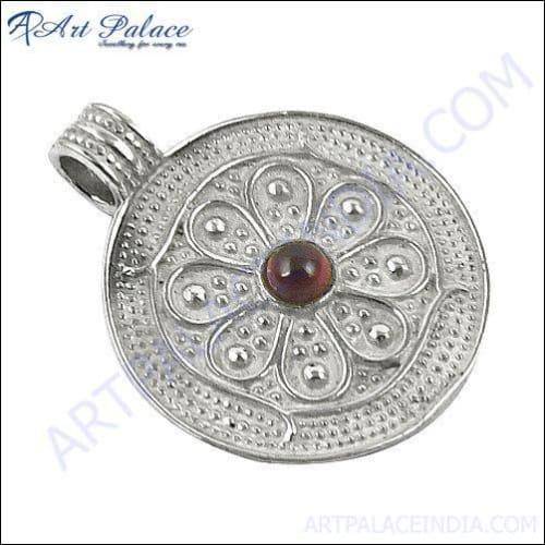 Latest Ethnic Design In Simple Silver Pendant Jewelry, 925 Sterling Silver