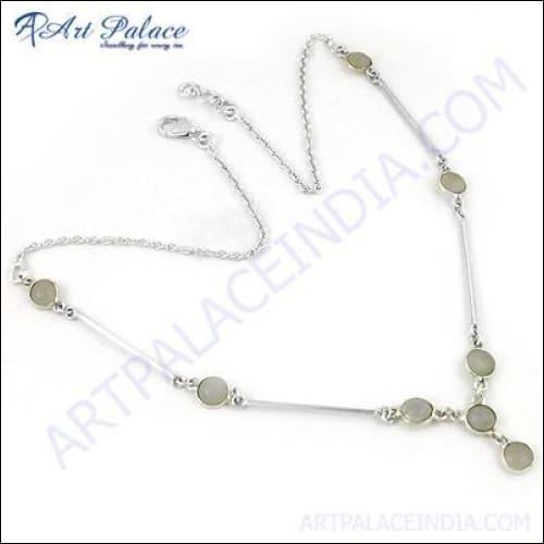 Latest Fashionable 925 Silver Necklace Party Wear Necklace Natural Gemstone Necklace