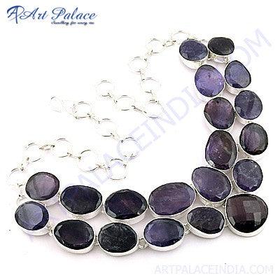 Latest Fashionable Amethyst Gemstone German Silver Necklace Amethyst Necklace Coolest Necklace