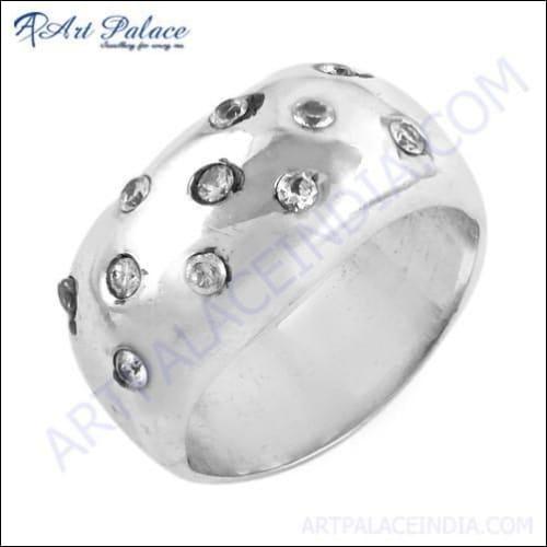 Latest Fashionable Cubic Zirconia Gemstone Silver Ring