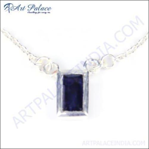 Latest Iolite Gemstone Silver Necklace Iolite Necklace Awesome Gemstone Necklace