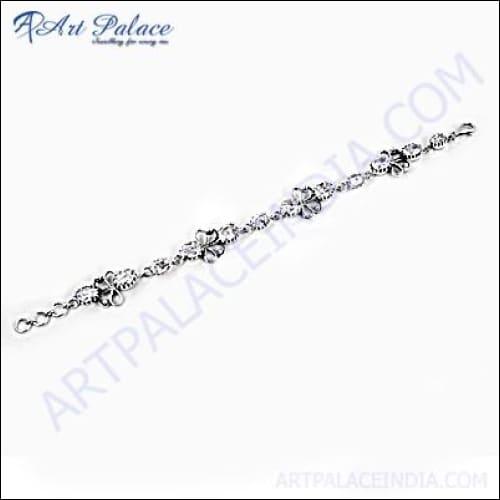 Latest Luxury Cubic Zirconia Gemstone Silver Bracelet Cz Bracelet Superb Cz Bracelet