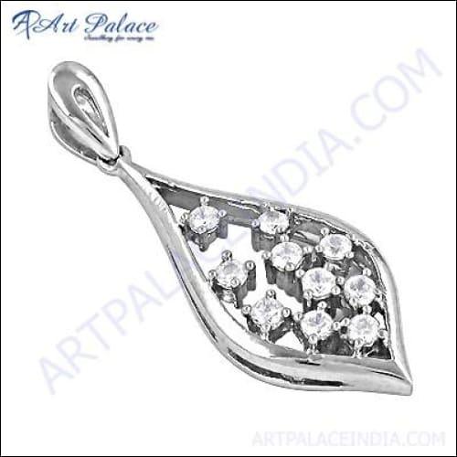 Latest Luxury Cubic Zirconia Gemstone Silver Pendant
