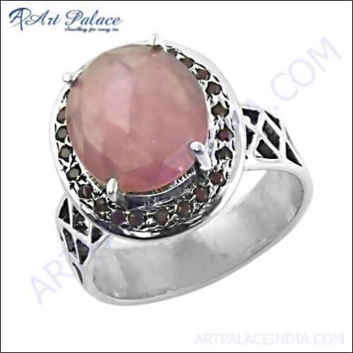 Latest Luxury Ruby Gemstone Silver Ring, 925 Sterling Silver Jewelry