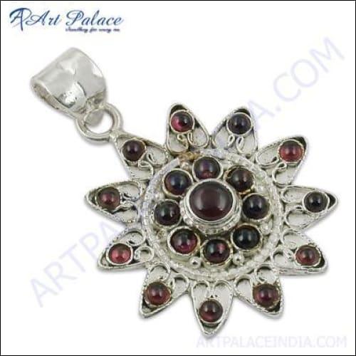Latest Multi Garnet Gemstone In Ethnic Design For Party Wearing Pendant, 925 sterling silver Jewelry