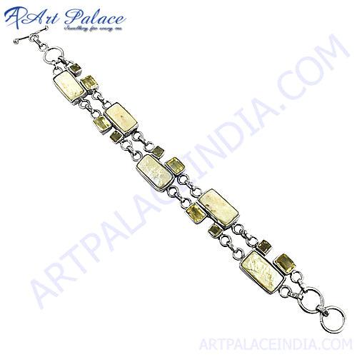 Latest Multi Stone Gemstone Silver Bracelets Jewelry