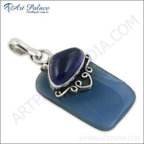 Latest New Fashion Ethnic Design In Gemstone Pendant, 925 Sterling Silver Jewelry
