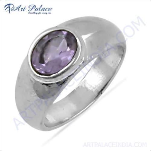 Lovely Amethyst Gemstone Silver Ring, 925 Sterling Silver Jewelry