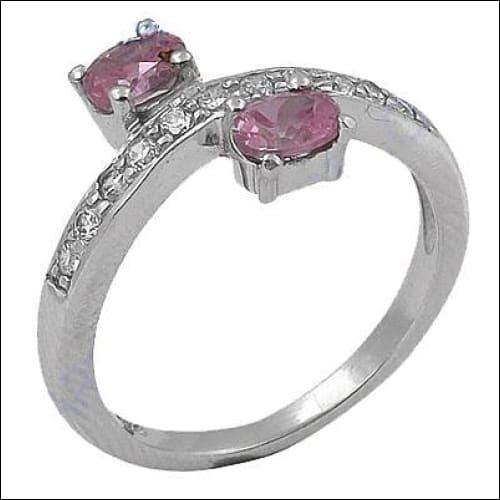 Lovely Cubic Zirconia & Pink Cubic Zirconia Gemstone Silver Ring Fashion Cz Rings New Arrival Cz Rings