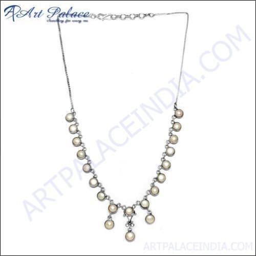 Lovely Pearl Silver Necklace