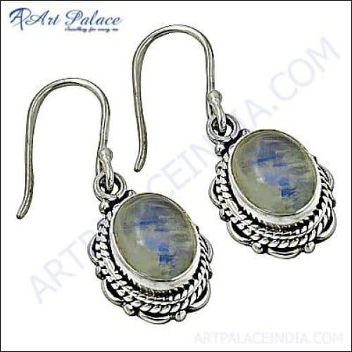 Luxurious Rainbow Moonstone 925 Silver Earring Impressive Gemstone Earrings Energy Gemstone Earrings
