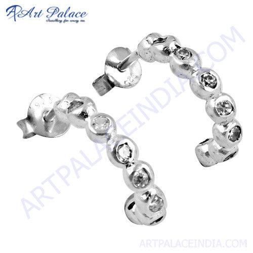 Luxury Cubic Zircon Gemstone 925 Sterling Silver Earring Cz Earring Graceful Cz Earring