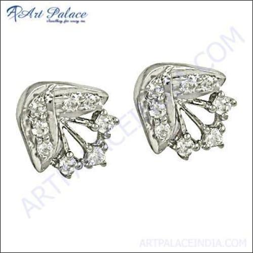 Luxury Cubic Zirconia Gemstone 925 Silver Earrings Comfortable Cz Earrings Awesome Cz Earrings