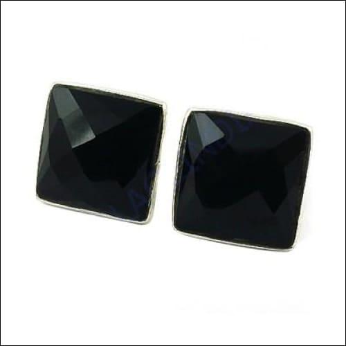 Luxury Nice High Quality Cufflinks With Black Onyx, 925 Sterling Silver Jewelry Gemstone Cufflink Fashionable Cufflink