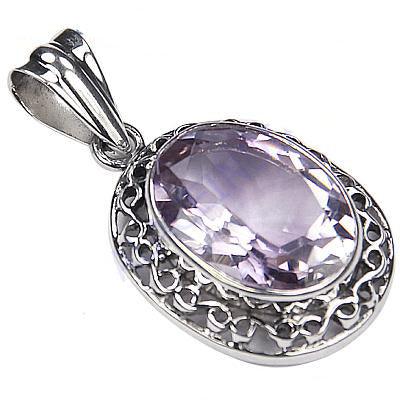 Made in India Latest Design Amethyst Gemstone 925 Sterling Silver Pendant Jewelry Amethyst Pendant