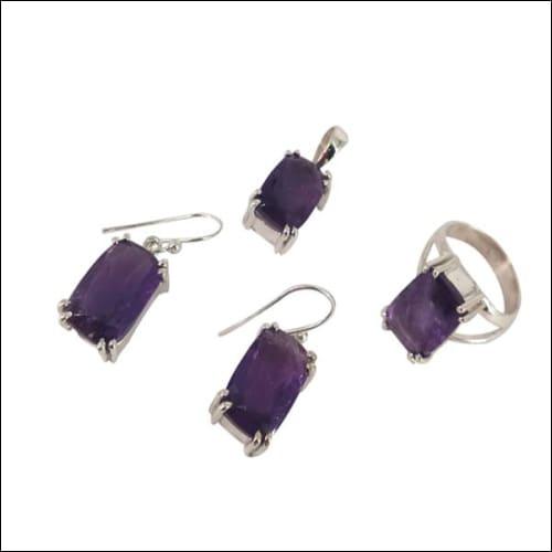 Magnificent Amethyst 925 Silver Gemstone Jewelry Set Glamours Jewelry Sets