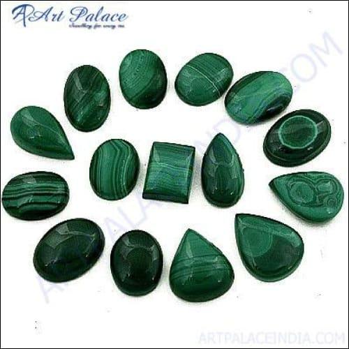 Malachite Plain Pear, Oval, Round, Square Cab Loose Gemstone Mix Shape Gemstone Malachite Gemstone