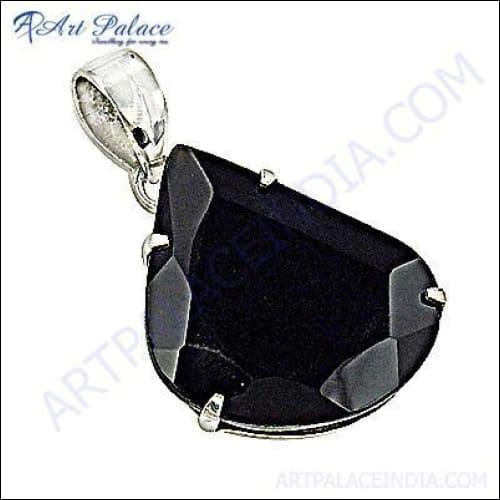 Midnight Black Onyx Gemstone 925 Pendant