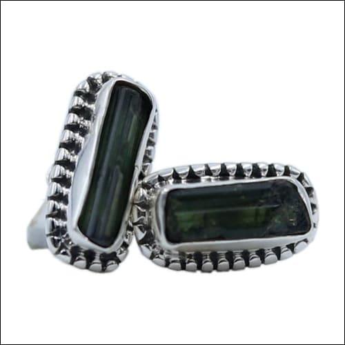 Moldavite Stone Charming 925 Silver Stud Earring