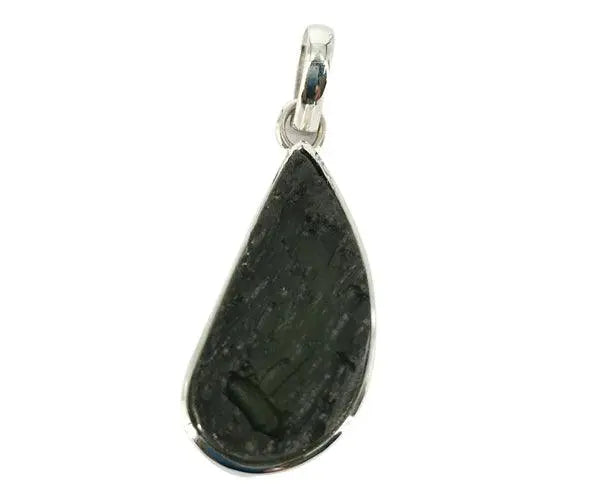 925 Silver Moldavite Pendant Size: 40x20mm