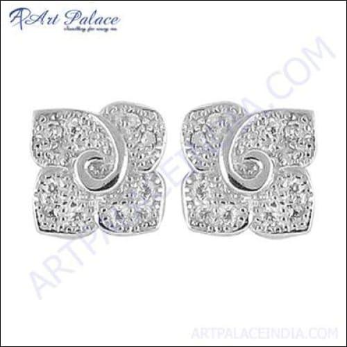 Most Fashionable Cubic Zirconia 925 Sterling Silver Earrings