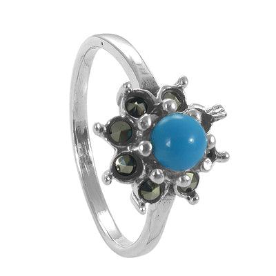 Most Fashionable Gemstone 925 Sterling Silver Ring. Excellent New Silver Ring Graceful Marcasite Rings Shiny Rings