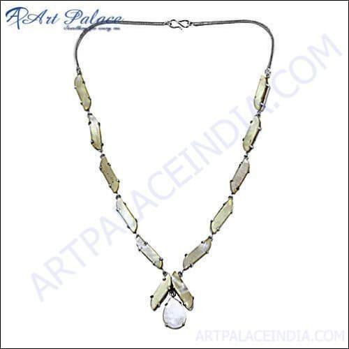 Mother Of Pearl Silver Necklace