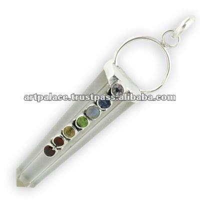 Chakra Crystal Pencil Pendant with 925 Sterling Silver