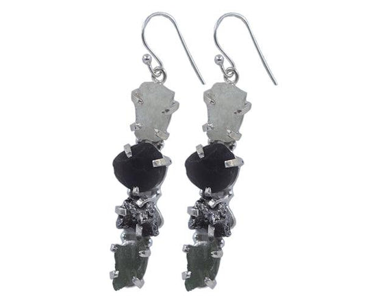 Multi Stone Exquisite 925 Silver Earring Colorful Gemstone Earring Precious Gemstone Earrings