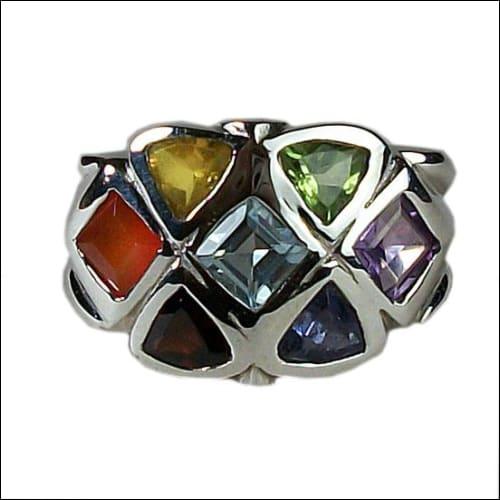 Multi Stone Silver Ring Elegant Multistone Rings Gorgeous Rings Stunning Multistone Rings