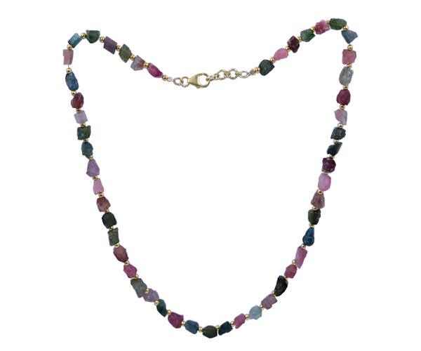 Multi Stone Tourmaline 925 Silver Necklace