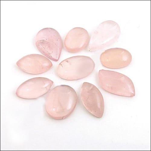 Natural Light Pink Rose Quartz Loose Gemstone Mix Shape Gemstones Trendy Gemstones