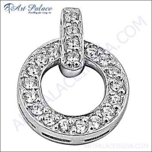 New Antique Cubic Zirconia Silver Pendant, cubic Zirconia Jewelry