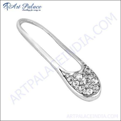 New Antique Style Cubic Zirconia Gemstone Silver Pendant