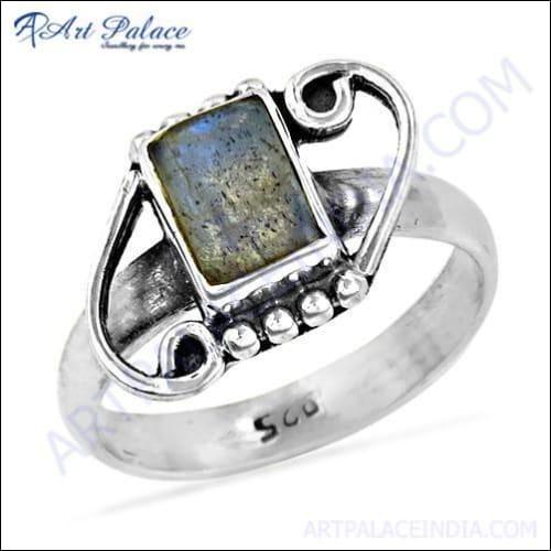 New Antique Style Labradorite Gemstone Silver Ring, 925 Sterling Silver Jewelry