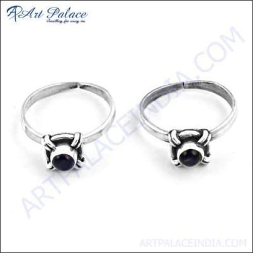 New Arrival Amethyst Gemstone 925 Sterling Silver Toe Rings