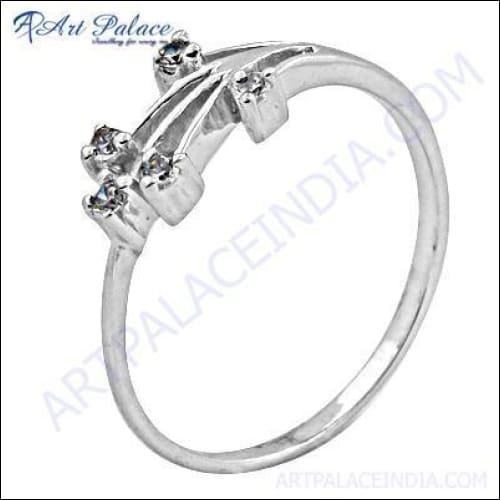 New Arrival Fashion Silver Ring, Simple Style CZ Jewellery Stylish Cz Rings Cz Silver Rings