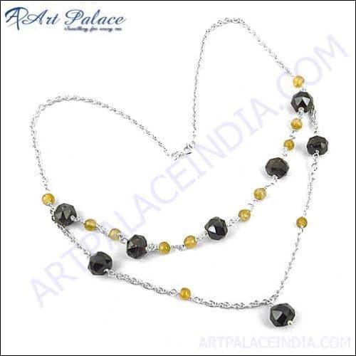 New Arrival HOT Luxury Fashion Gemstone Silver Necklace Jewelry Beads Necklace