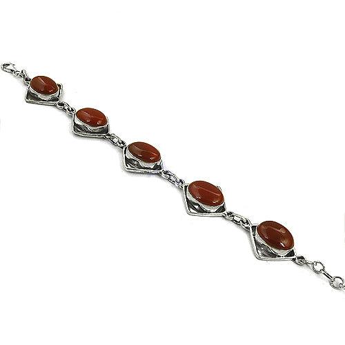 New Arrival Ingenious Red Onyx Gemstone Silver Bracelet, Indian Touch 925 Sterling Silver Export Jewelry Stylish Bracelet Hand Finished Bracelet