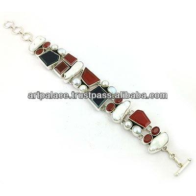 New Arrival Multi Stone 925 Sterling Silver Jewelry Bracelet Charming Bracelet High Class Bracelet