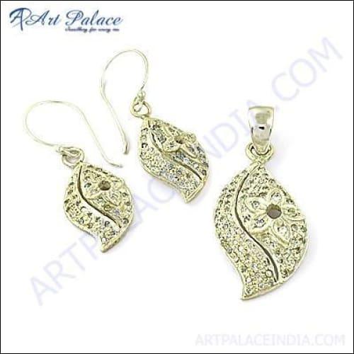 New Arrival Traditional 925 Sterling Silver Jewelry Gemstone Silver Pendant Set