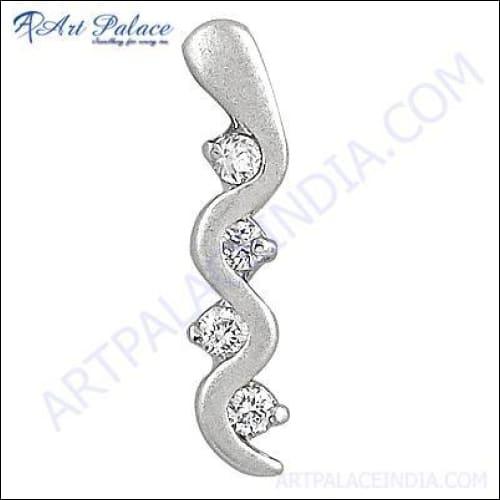 New Bold & Beautiful Snake Style Silver Multi Cubic Zirconia Pendant