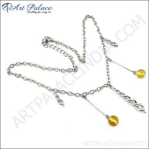 New Design Citrine Silver Necklace