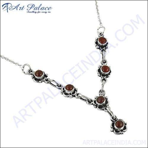New Fashion & Designer Red Onyx Silver Necklace Gemstone Ethnic Necklace Pretty Necklace